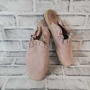 EUC Kate Spade Laila Suede Espadrille Slides Mules Blush Pink Size 7, Runs Small